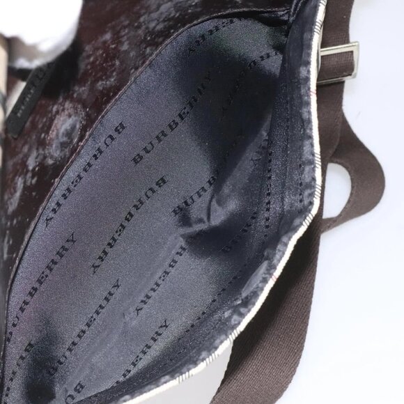 BURBERRY Nova Check Shoulder Bag Canvas Beige Auth 110227 - Picture 10 of 16